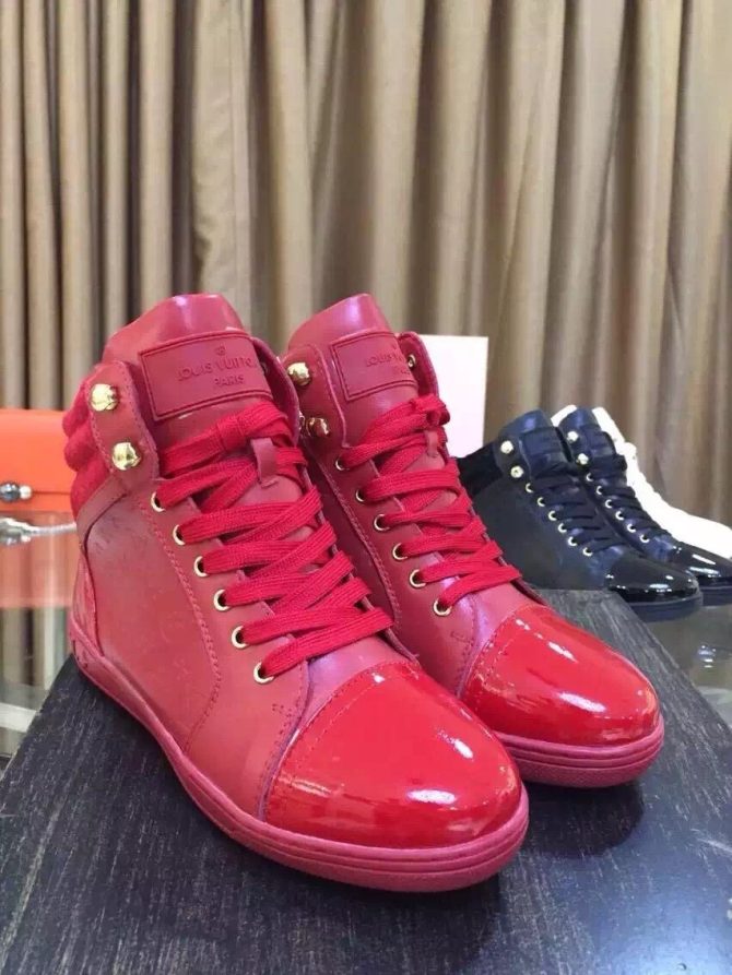 Louis Vuttion Cliff Calfskin Top Sneaker Red