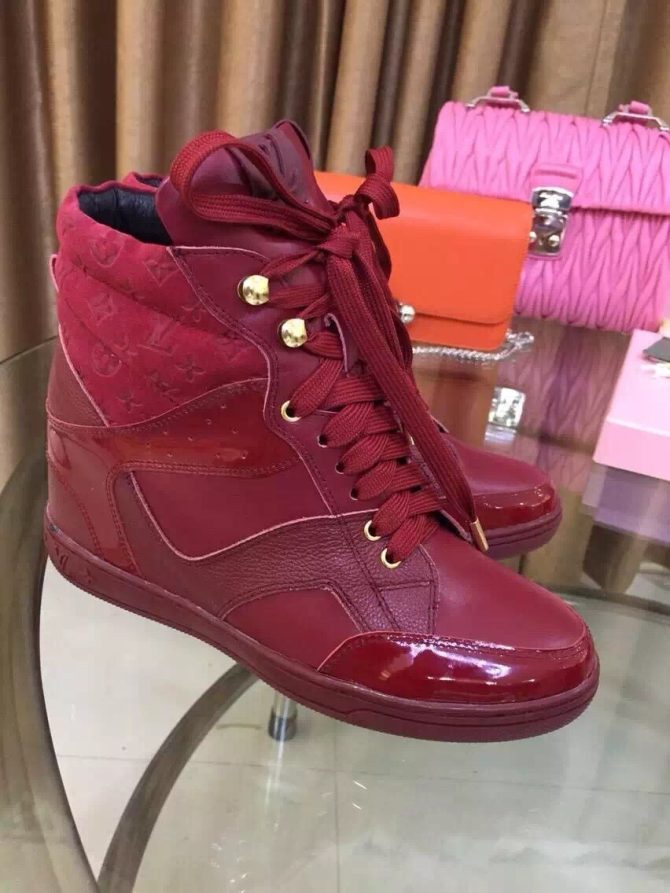 Louis Vuttion Cliff Calfskin Top Sneaker Burgundy