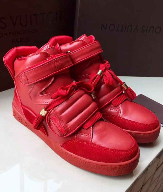 Louis Vuttion Kanye High-Top Sneaker Red