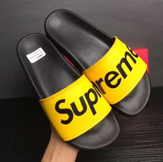 Louis Vuitton X Supreme Mules Sandals For Men Yellow