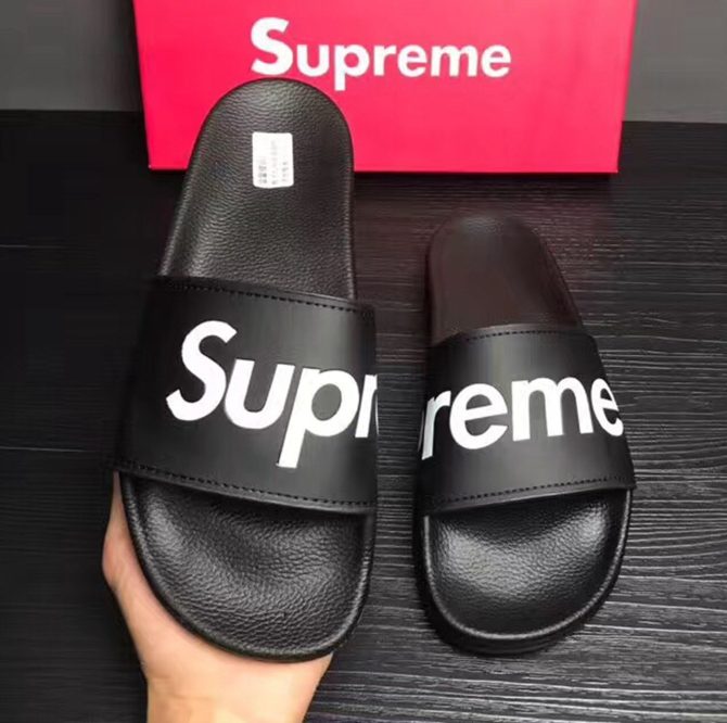 Louis Vuitton X Supreme Mules Sandals For Men Black