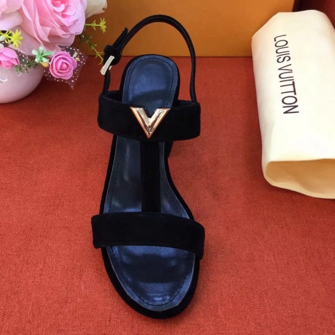 Louis Vuitton New Wave Sandal Black Suede