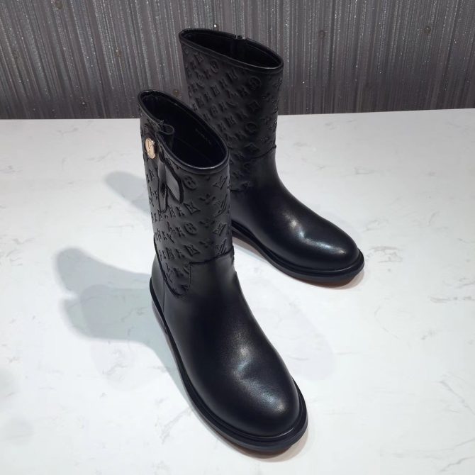 Louis Vuitton Embossed Leather Drops High Boot