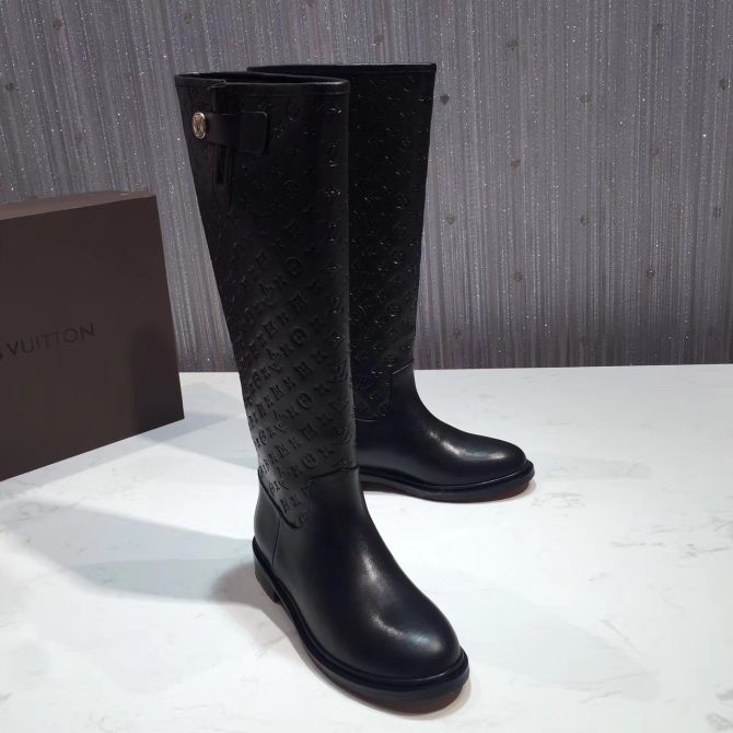 Louis Vuitton Embossed Leather Drops High Boot