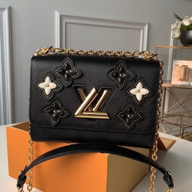 Louis Vuitton Flower Twist MM in Epi Leather M53762 Black