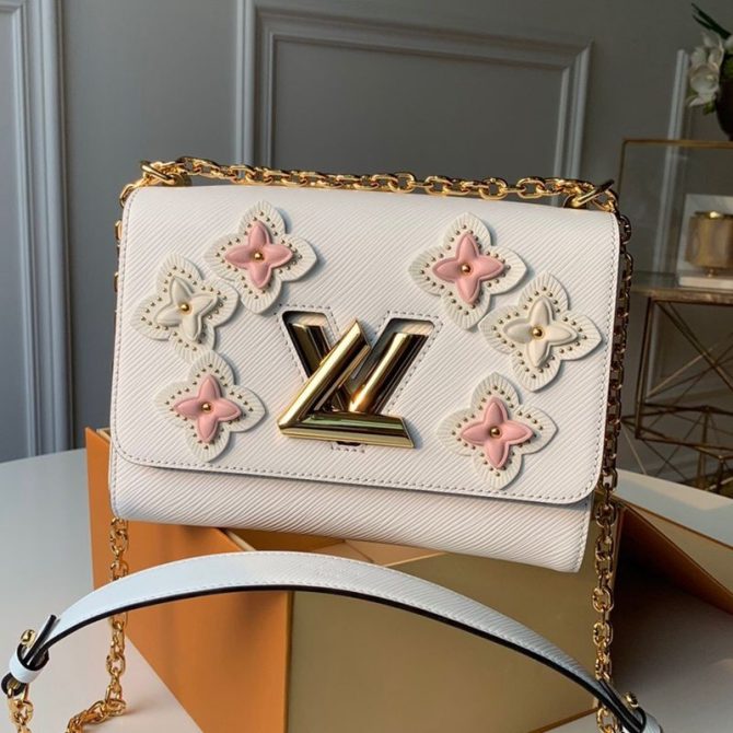 Louis Vuitton Flower Twist MM in Epi Leather M53762 White