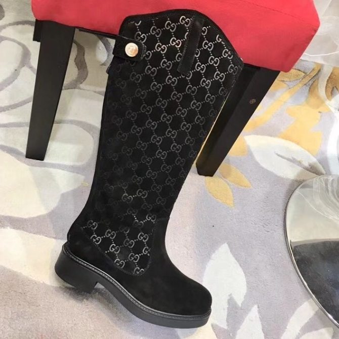 Louis Vuitton Monogram Suede Leather Long Boot