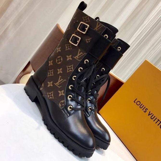 Louis Vuitton Monogram Canvas/Clafskin Short Boot