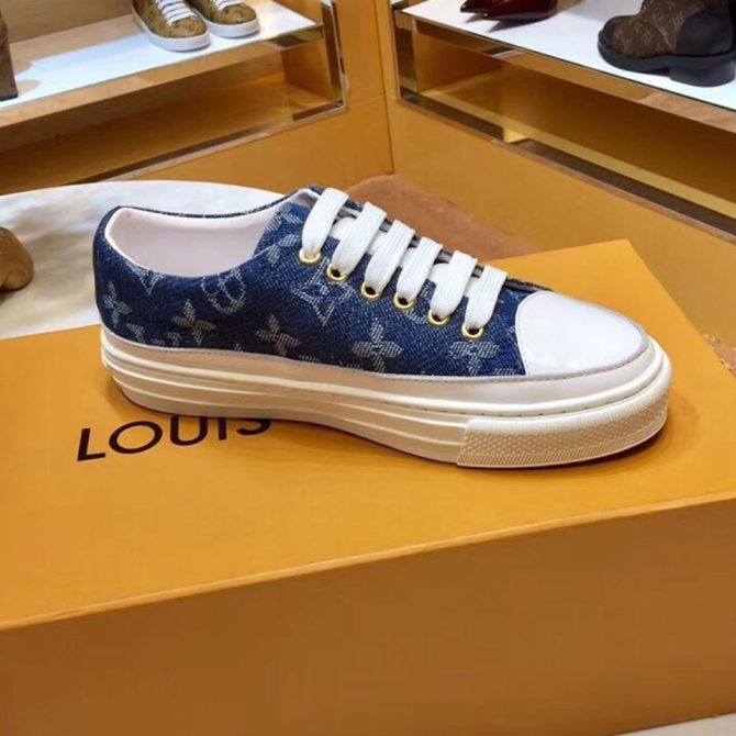 Louis Vuitton Stellar Low-top Sneaker in Blue Monogram Denim 1A4WTT