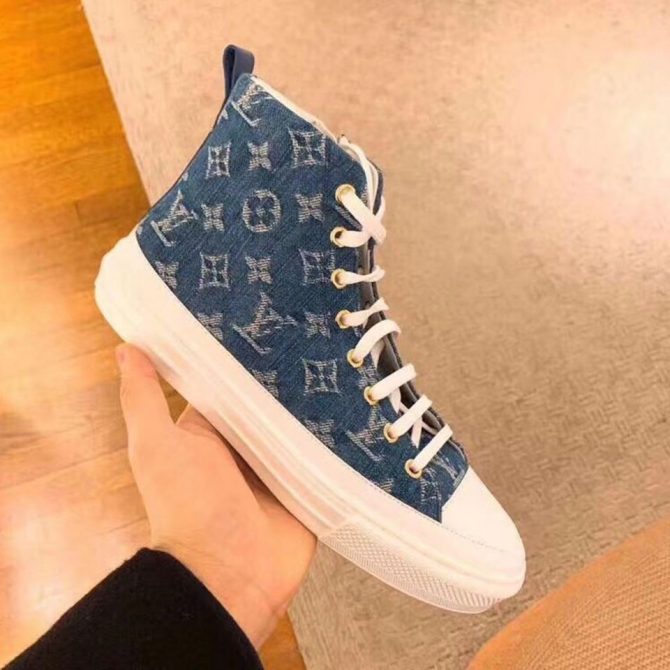 Louis Vuitton Stellar High-top Sneaker in Blue Monogram Denim 1A4VTA