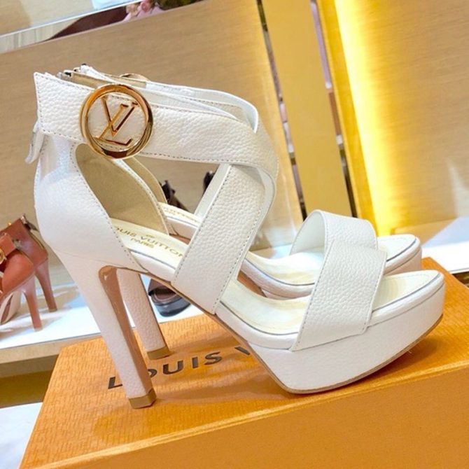 Louis Vuitton Horizon LV Circle Platform High-Heel Sandal White