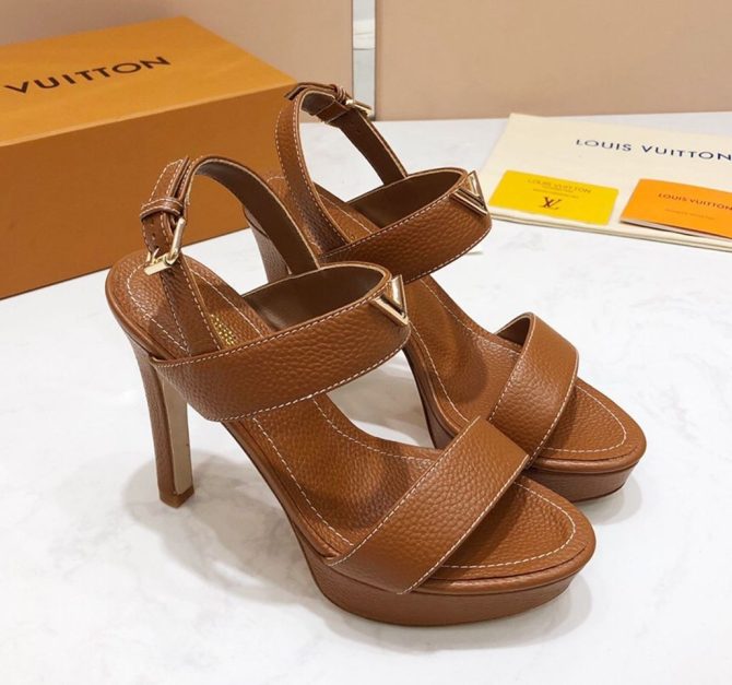 Louis Vuitton New Wave Heel Sandals Brown