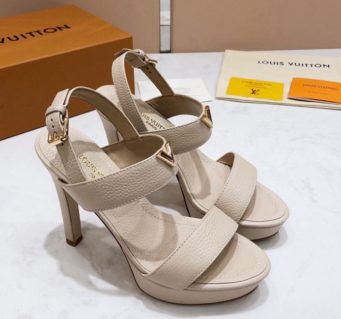 Louis Vuitton New Wave Heel Sandals White