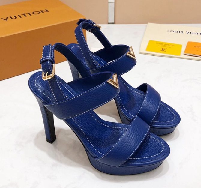 Louis Vuitton New Wave Heel Sandals Blue