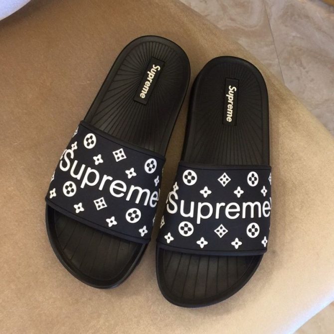 Louis Vuitton Supreme Madeline Flat Sandals Black