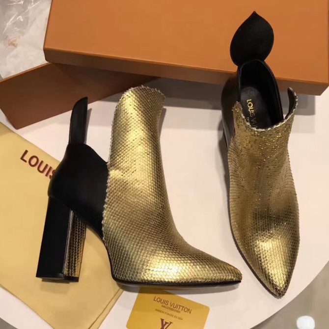 Louis Vuitton Pokerface Ankle Boot 1A2VKG Black/Gold