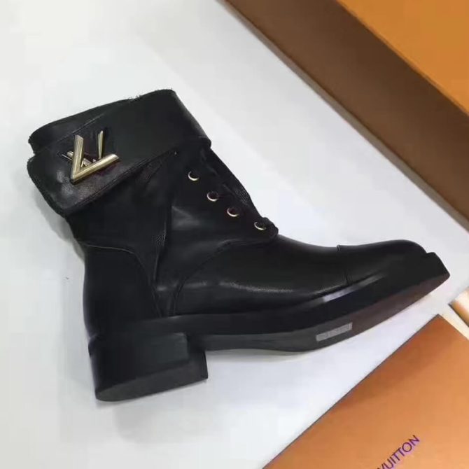 Louis Vuitton Wonderland Ranger Ankle Boots 1A1IY6 Black Leather