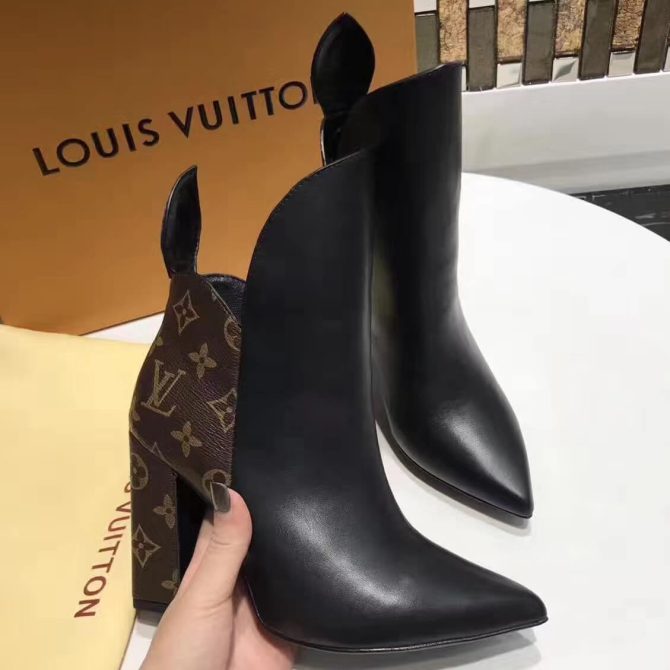 Louis Vuitton Heel 9.5cm Rodeo Queen Ankle Boots 1A2VJM Monogram/Leather