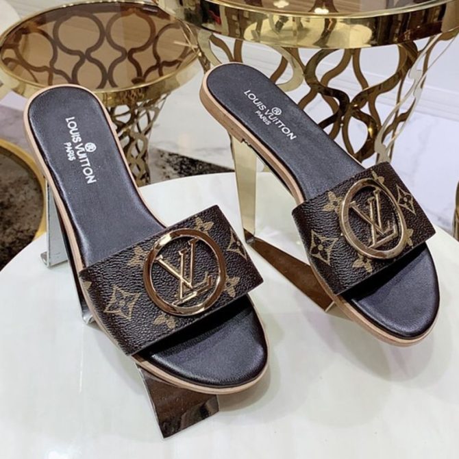 Louis Vuitton Lock It LV Circle Monogram Flat Slide Sandals