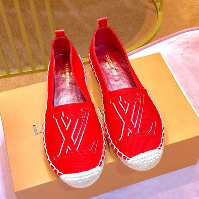 Louis Vuitton Seashore Oversize LV Flat Espadrilles 1A4VZK Red