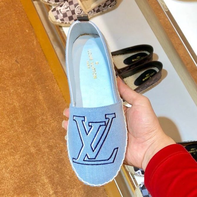 Louis Vuitton Seashore Oversize LV Flat Espadrilles 1A4VZK Blue Jean