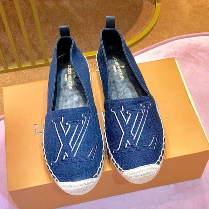 Louis Vuitton Seashore Oversize LV Flat Espadrilles 1A4VZK Dark Blue