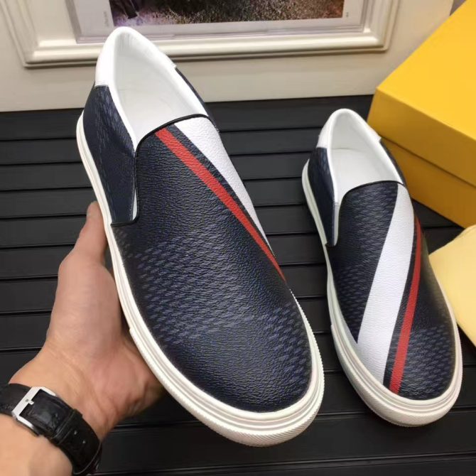 Louis Vuitton Men's Slip-on Sneaker Damier Cobalt Canvas Red