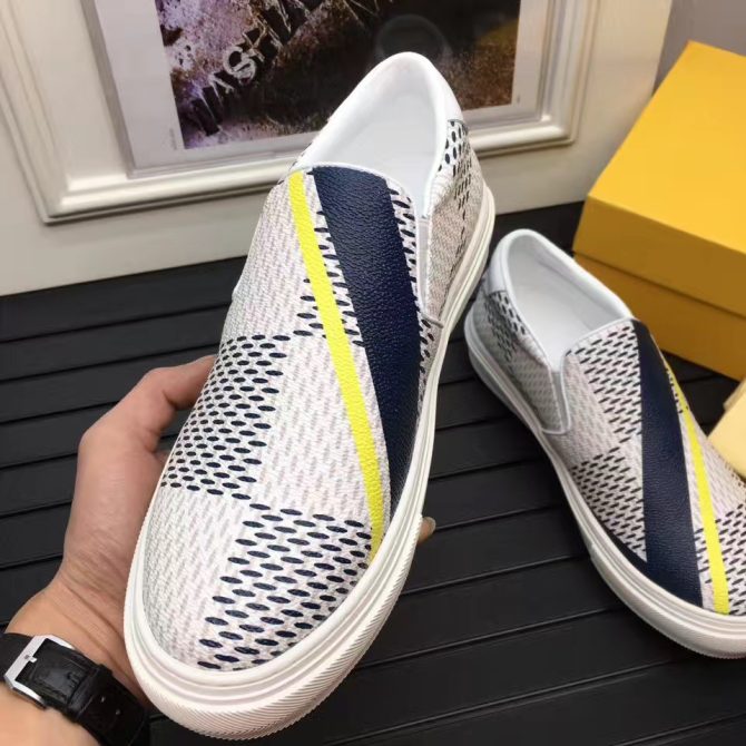 Louis Vuitton Men's Slip-on Sneaker Damier Cobalt Canvas Yellow