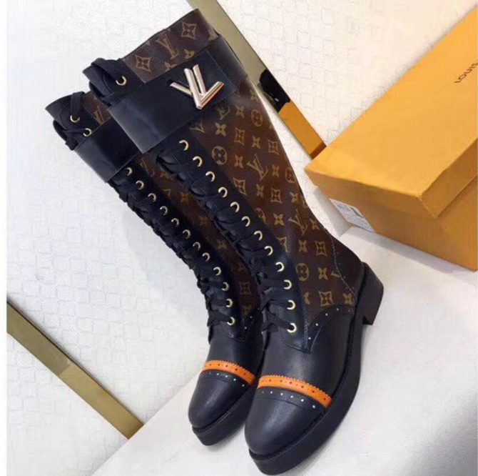 Louis Vuitton Monogram Calfskin Lace-Up High Boot