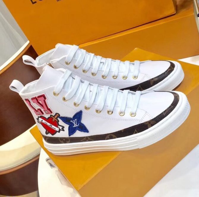 Louis Vuitton LV Black Heart STELLAR Sneaker Boot White