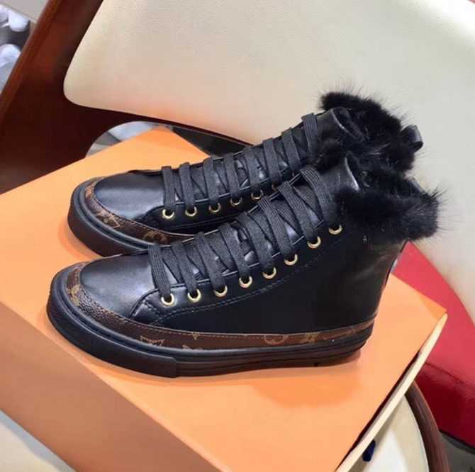 Louis Vuitton STELLAR Sneaker Boot With Fur Black