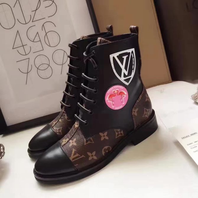 Louis Vuitton Checkpoint Flat Ranger Boots 1A26MF Stickers