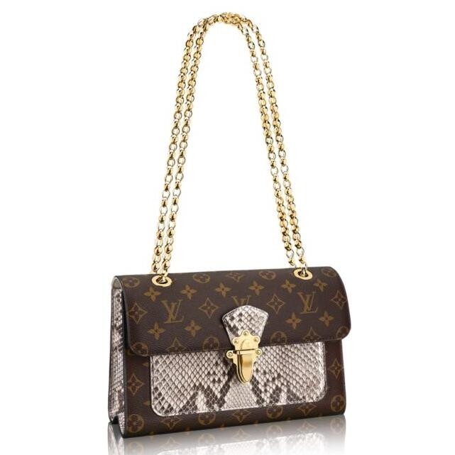 Louis Vuitton Victoire Bag Python and Monogram Canvas N92961