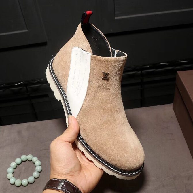 Louis Vuitton Suede Boots For Men Beige