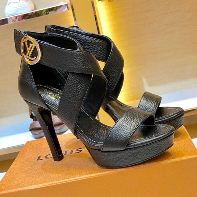 Louis Vuitton Horizon LV Circle Platform High-Heel Sandal Black