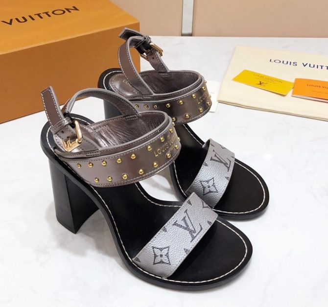 Louis Vuitton Horizon Monogram Heel 10cm Sandals Silver