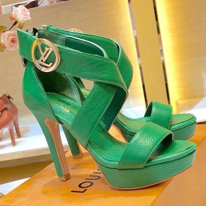 Louis Vuitton Horizon LV Circle Platform High-Heel Sandal Green